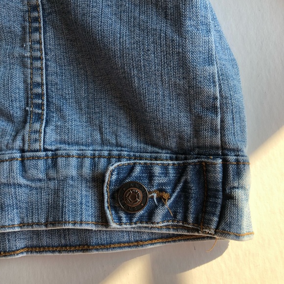 Angel Jean Jacket Distressed Denim Cropped Size Small - Picture 10 of 12